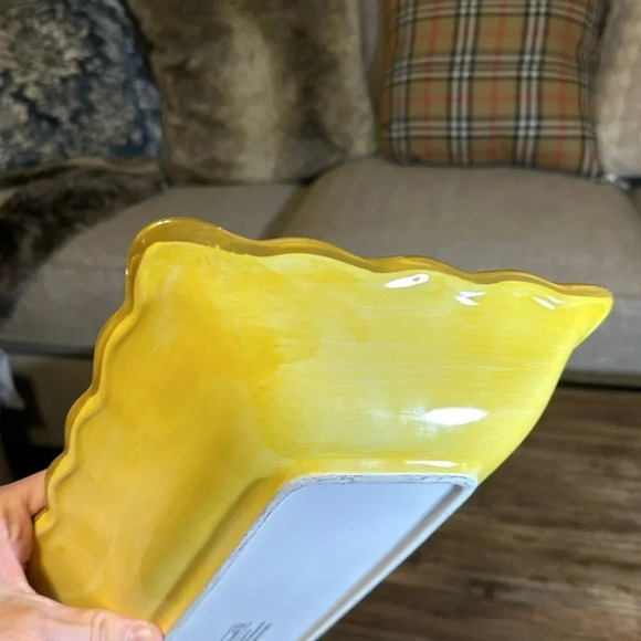 2 Italian Villa Pattern Rectangle Serving Dishes HomeTrends Yellow (2 matching) - Picture 5 of 16